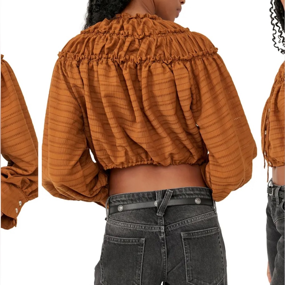 NWT Free People Top size XS beautiful ginger / pumpkin spice color - Picture 2 of 6